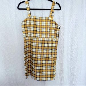 H&M plaid yellow dress